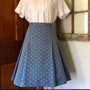 Vintage 1970’s blue and cream dot skirt xl